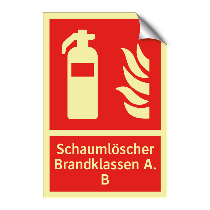 Schaumlöscher Brandklassen A. B