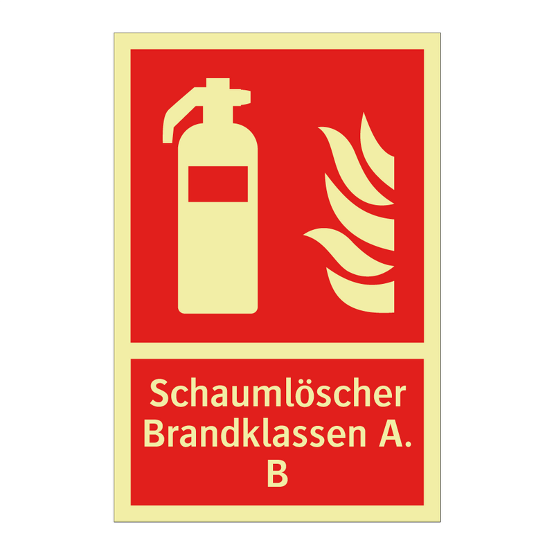 Schaumlöscher Brandklassen A. B