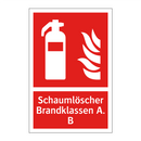 Schaumlöscher Brandklassen A. B