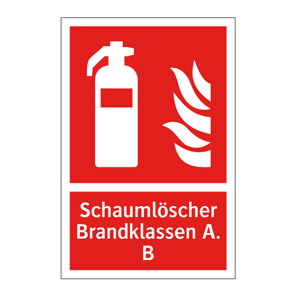 Schaumlöscher Brandklassen A. B