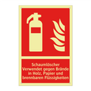 Schaumlöscher Verwendet gegen Brände in Holz, Papier und brennbaren Flüssigkeiten