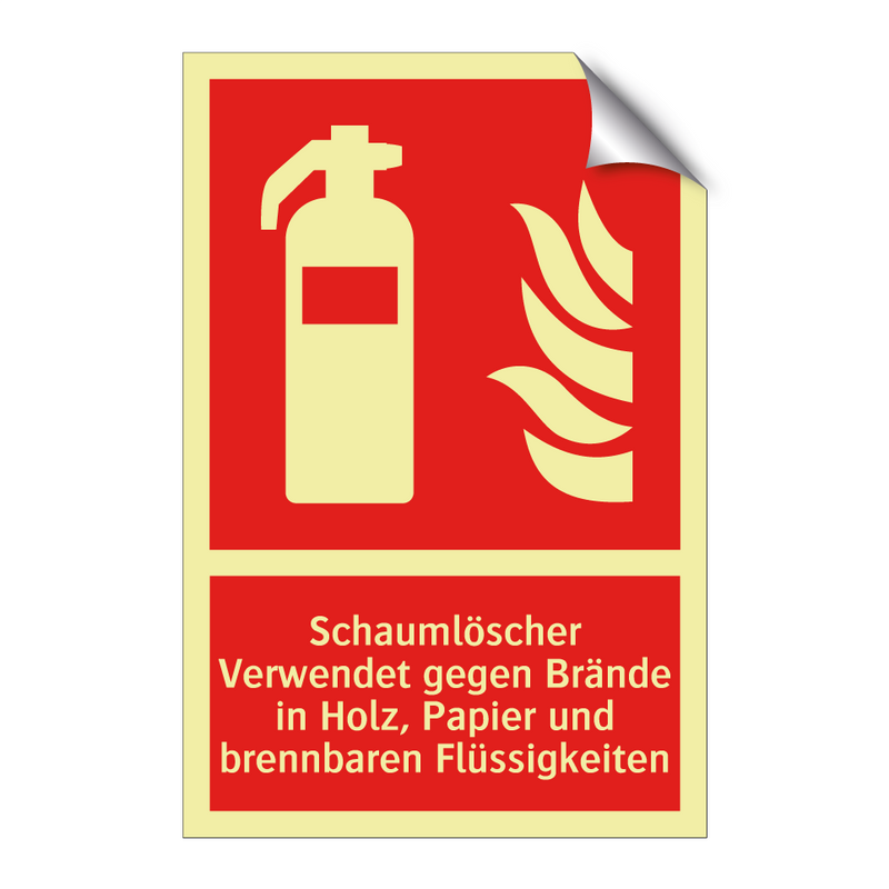 Schaumlöscher Verwendet gegen Brände in Holz, Papier und brennbaren Flüssigkeiten
