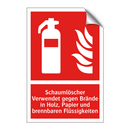Schaumlöscher Verwendet gegen Brände in Holz, Papier und brennbaren Flüssigkeiten
