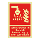 Sprinklerpumpe Im Brandfall Stromversorgung nicht ausschalten
