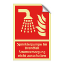 Sprinklerpumpe Im Brandfall Stromversorgung nicht ausschalten