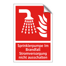 Sprinklerpumpe Im Brandfall Stromversorgung nicht ausschalten