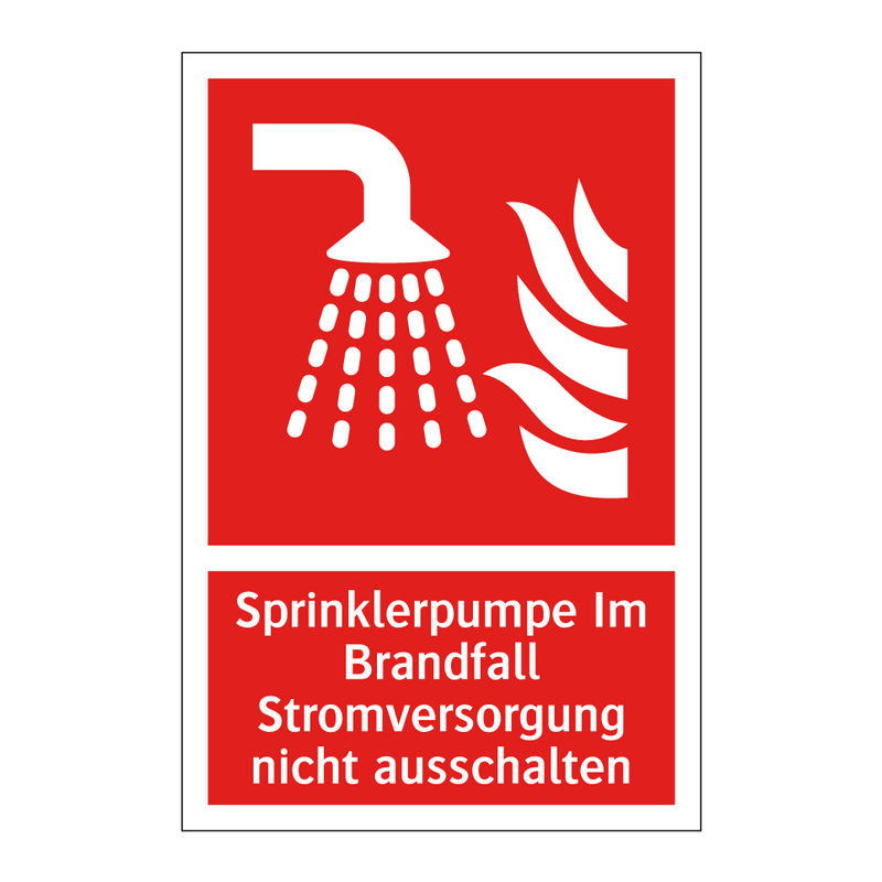 Sprinklerpumpe Im Brandfall Stromversorgung nicht ausschalten