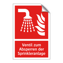 Ventil zum Absperren der Sprinkleranlage