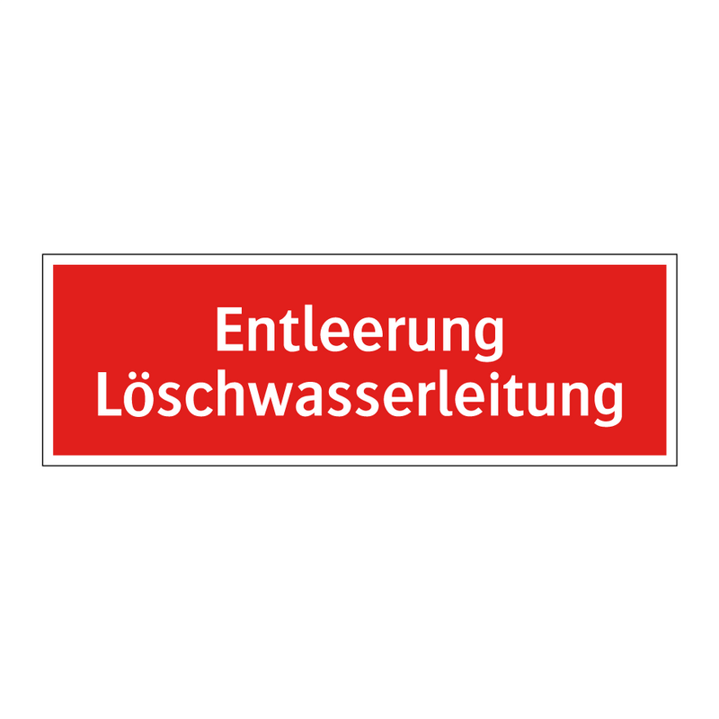 Entleerung Löschwasserleitung