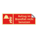 Aufzug im Brandfall nicht benutzen