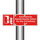 Automatische Brandschutztür Halten Sie den Schließweg frei