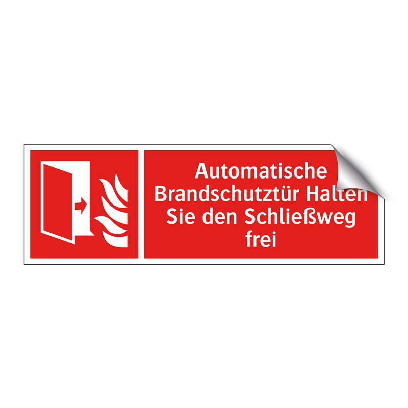 Automatische Brandschutztür Halten Sie den Schließweg frei