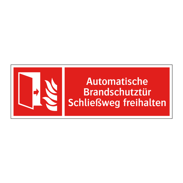 Automatische Brandschutztür Schließweg freihalten