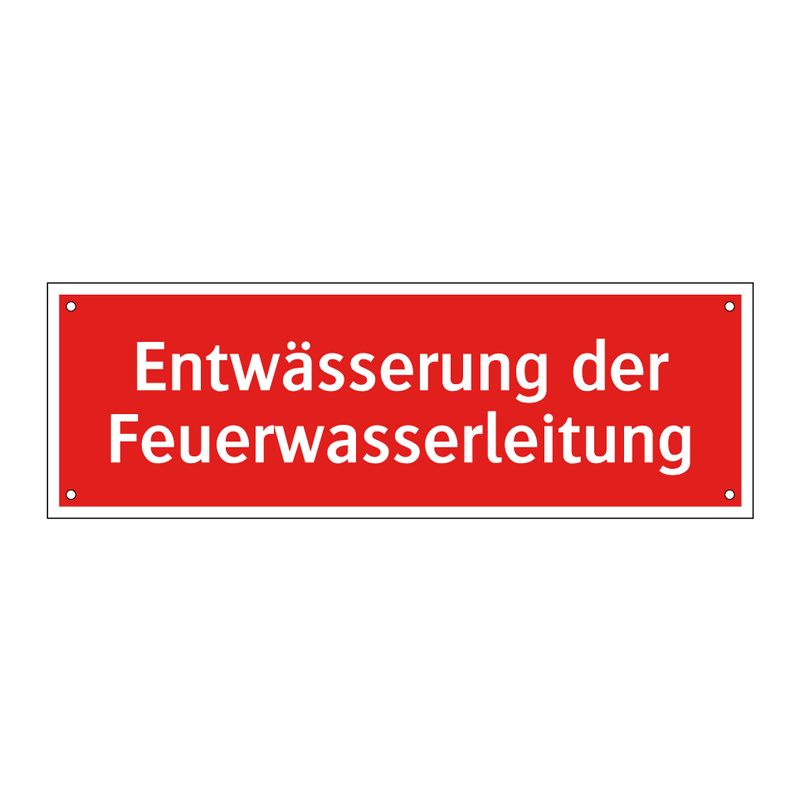 Entwässerung der Feuerwasserleitung