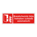 Brandschutztür bitte freihalten (schließt automatisch)