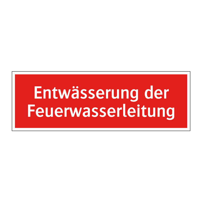 Entwässerung der Feuerwasserleitung