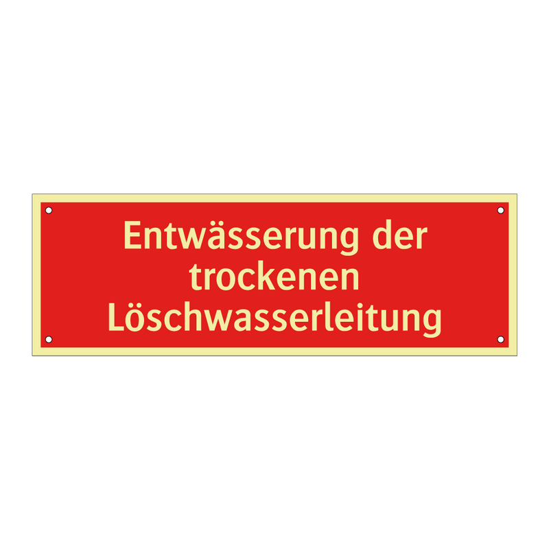 Entwässerung der trockenen Löschwasserleitung