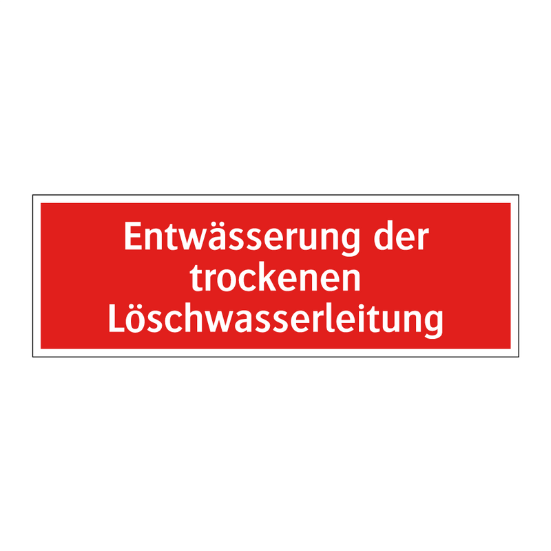 Entwässerung der trockenen Löschwasserleitung