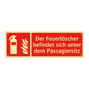 Der Feuerlöscher befindet sich unter dem Passagiersitz