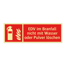 EDV im Branfall nicht mit Wasser oder Pulver löschen