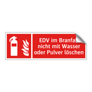 EDV im Branfall nicht mit Wasser oder Pulver löschen