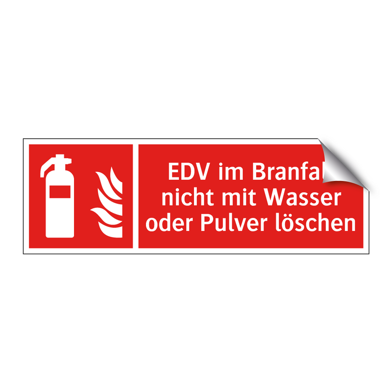 EDV im Branfall nicht mit Wasser oder Pulver löschen