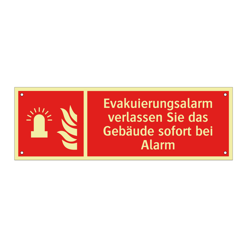 Evakuierungsalarm verlassen Sie das Gebäude sofort bei Alarm