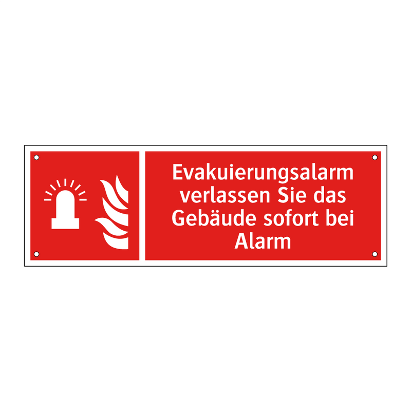 Evakuierungsalarm verlassen Sie das Gebäude sofort bei Alarm