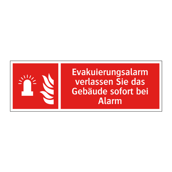 Evakuierungsalarm verlassen Sie das Gebäude sofort bei Alarm