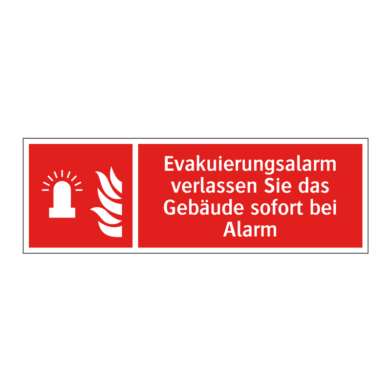 Evakuierungsalarm verlassen Sie das Gebäude sofort bei Alarm