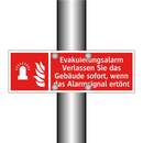 Evakuierungsalarm Verlassen Sie das Gebäude sofort, wenn das Alarmsignal ertönt