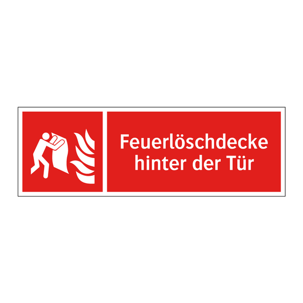 Feuerlöschdecke hinter der Tür