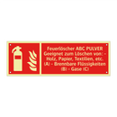 Feuerlöscher ABC PULVER Geeignet zum Löschen von: - Holz, Papier, Textilien, etc. (A) - Brennbare Flüssigkeiten (B) - Gase (C)