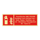 Feuerlöscher ABC PULVER Geeignet zum Löschen von: - Holz, Papier, Textilien, etc. (A) - Brennbare Flüssigkeiten (B) - Gase (C)