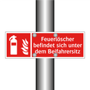 Feuerlöscher befindet sich unter dem Beifahrersitz