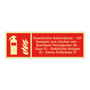 Feuerlöscher Kohlendioxid / CO² Geeignet zum Löschen von: - Brennbare Flüssigkeiten (B) - Gase (C) - Elektrische Anlagen (E) - Kleine Fettbrände (F)