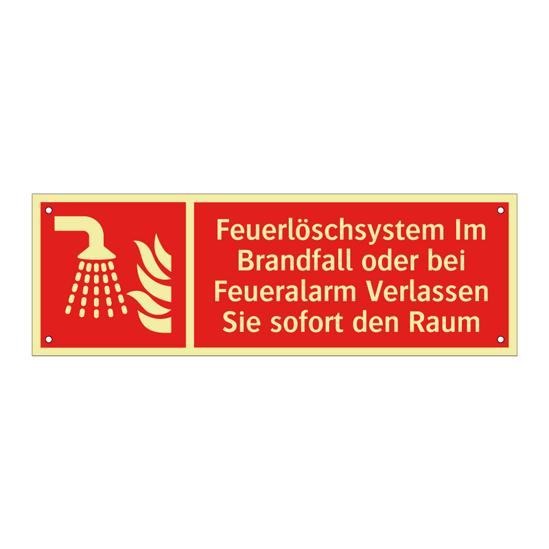 Feuerlöschsystem Im Brandfall oder bei Feueralarm Verlassen Sie sofort den Raum