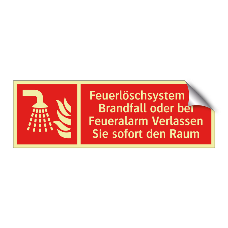 Feuerlöschsystem Im Brandfall oder bei Feueralarm Verlassen Sie sofort den Raum
