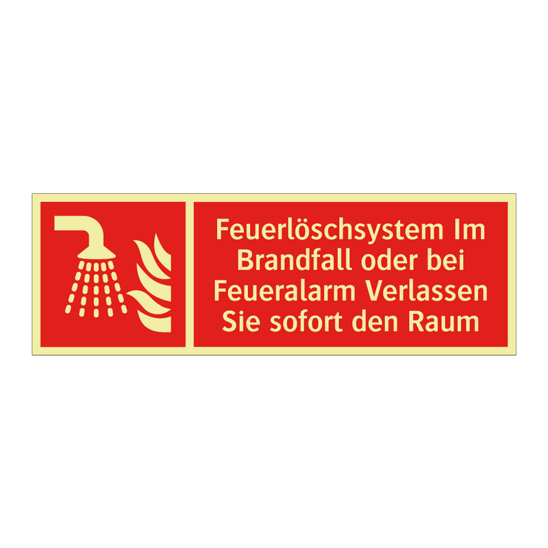 Feuerlöschsystem Im Brandfall oder bei Feueralarm Verlassen Sie sofort den Raum