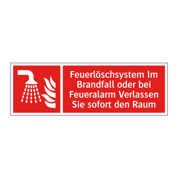 Feuerlöschsystem Im Brandfall oder bei Feueralarm Verlassen Sie sofort den Raum