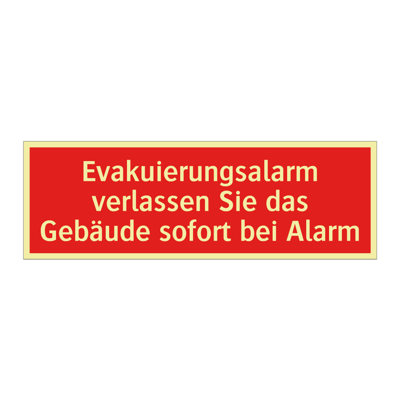 Evakuierungsalarm verlassen Sie das Gebäude sofort bei Alarm