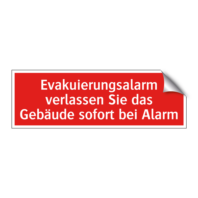 Evakuierungsalarm verlassen Sie das Gebäude sofort bei Alarm