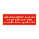 Evakuierungsalarm Verlassen Sie das Gebäude sofort, wenn das Alarmsignal ertönt