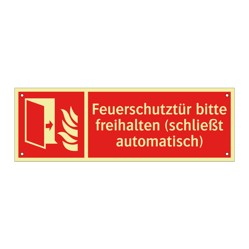 Feuerschutztür bitte freihalten (schließt automatisch)