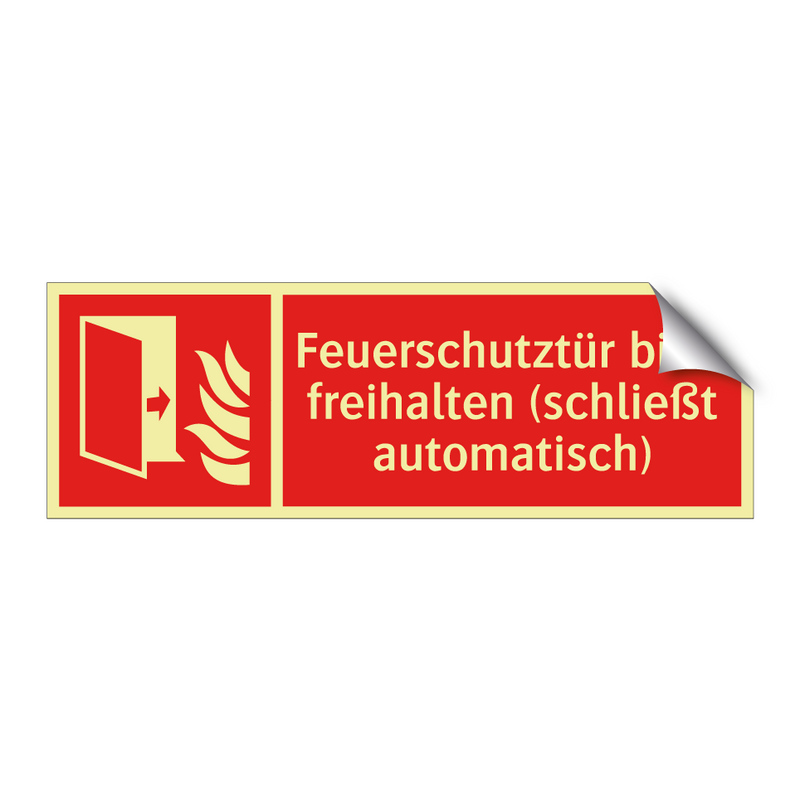 Feuerschutztür bitte freihalten (schließt automatisch)