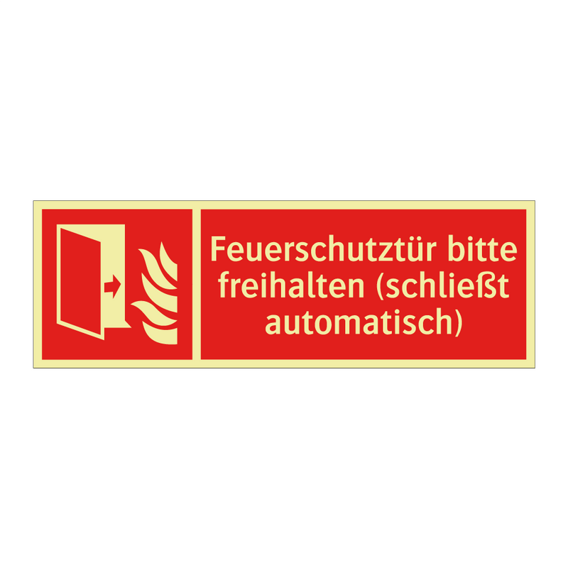 Feuerschutztür bitte freihalten (schließt automatisch)