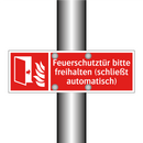 Feuerschutztür bitte freihalten (schließt automatisch)