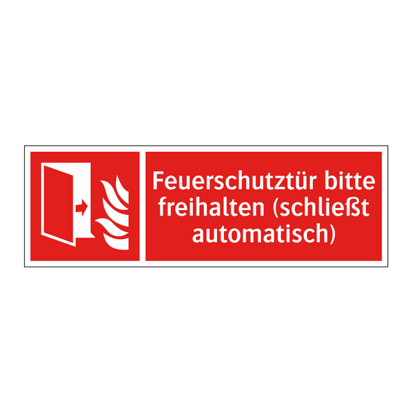 Feuerschutztür bitte freihalten (schließt automatisch)