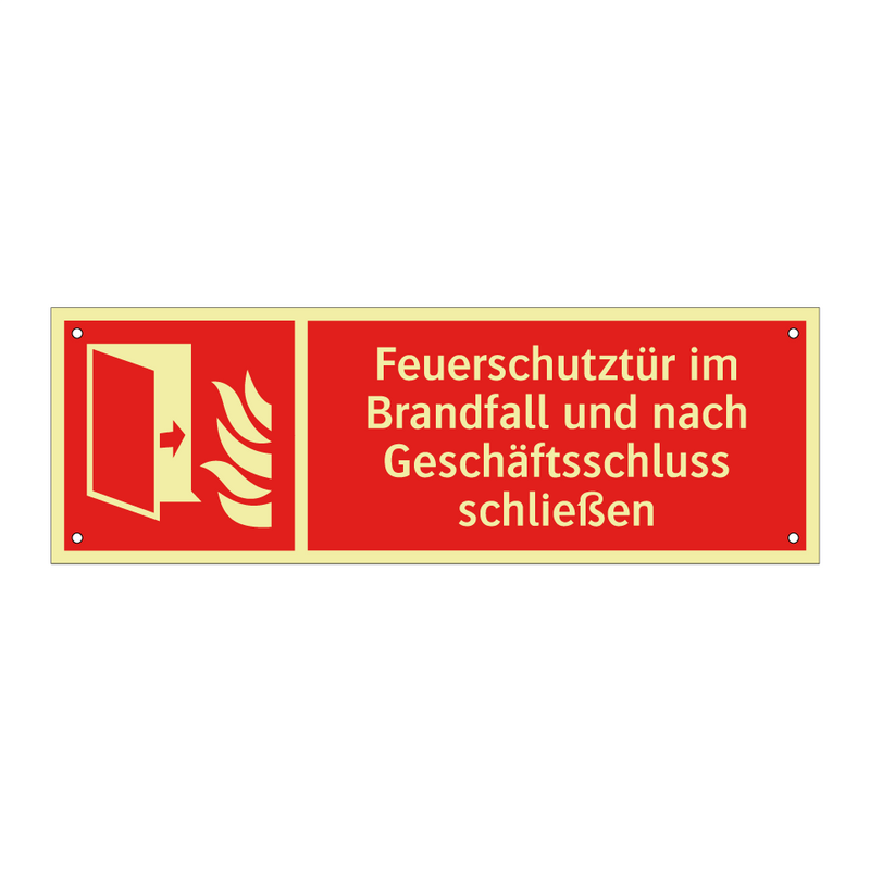 Feuerschutztür im Brandfall und nach Geschäftsschluss schließen