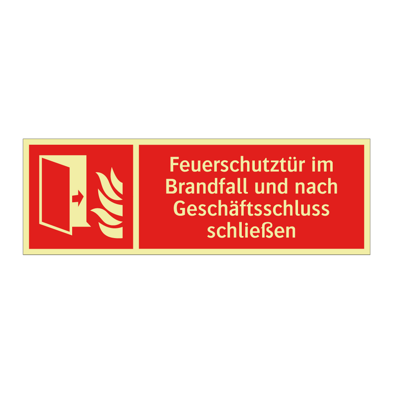 Feuerschutztür im Brandfall und nach Geschäftsschluss schließen